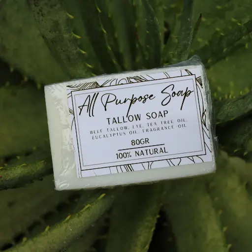 [PAT-SOA-AP-080] All Purpose Soap - Lemongrass & Basil with added Tea tree & Eucalyptus oils - 80gr